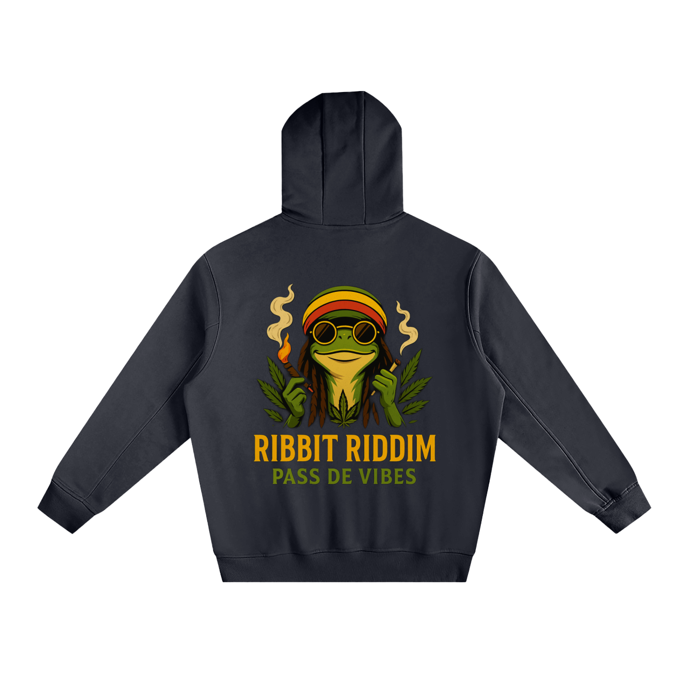 Ribbit Riddim Pass De Vibes Fleeced High Neck Hoodie